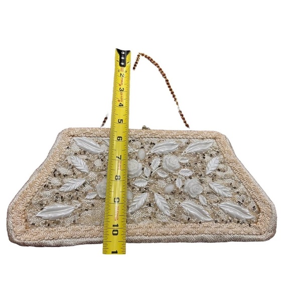 VTG 50s CARON OF HOUSTON TEXAS Hand Crafted Needlepoint Purse 11x5 - Picture 7 of 15